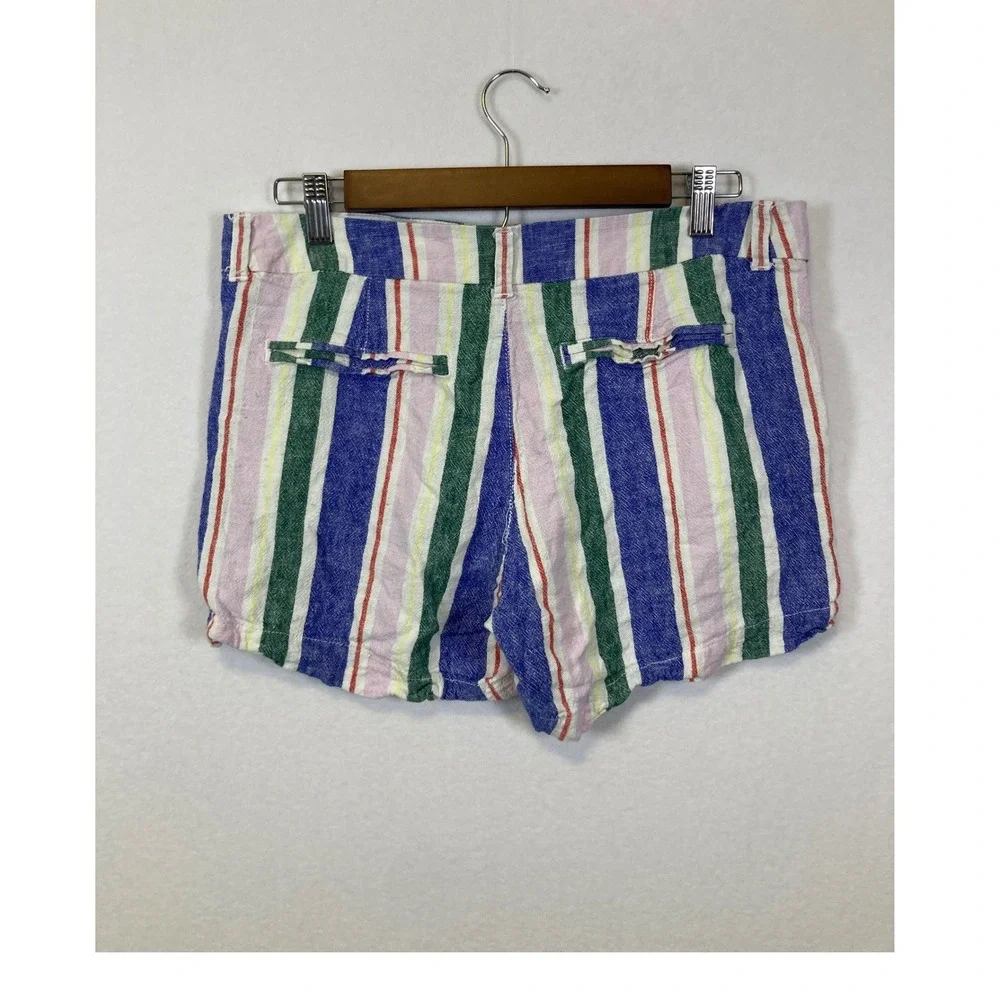 Old Navy‎ Striped Everyday Shorts Women Size 8 Blue Pink Green White Casual